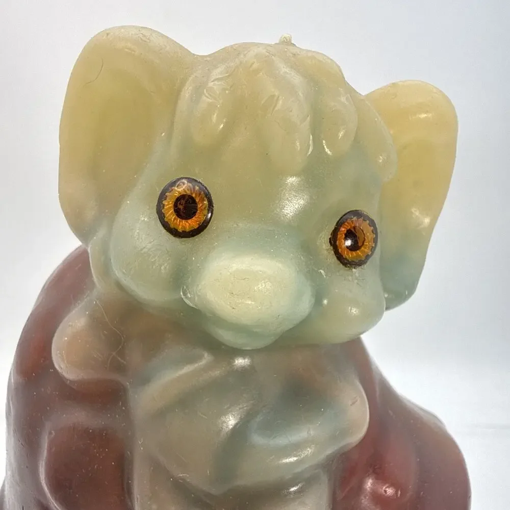Rare Vtg Mushroom Gnome/Mouse Candle Elf German Whimsy Wax Art Carved